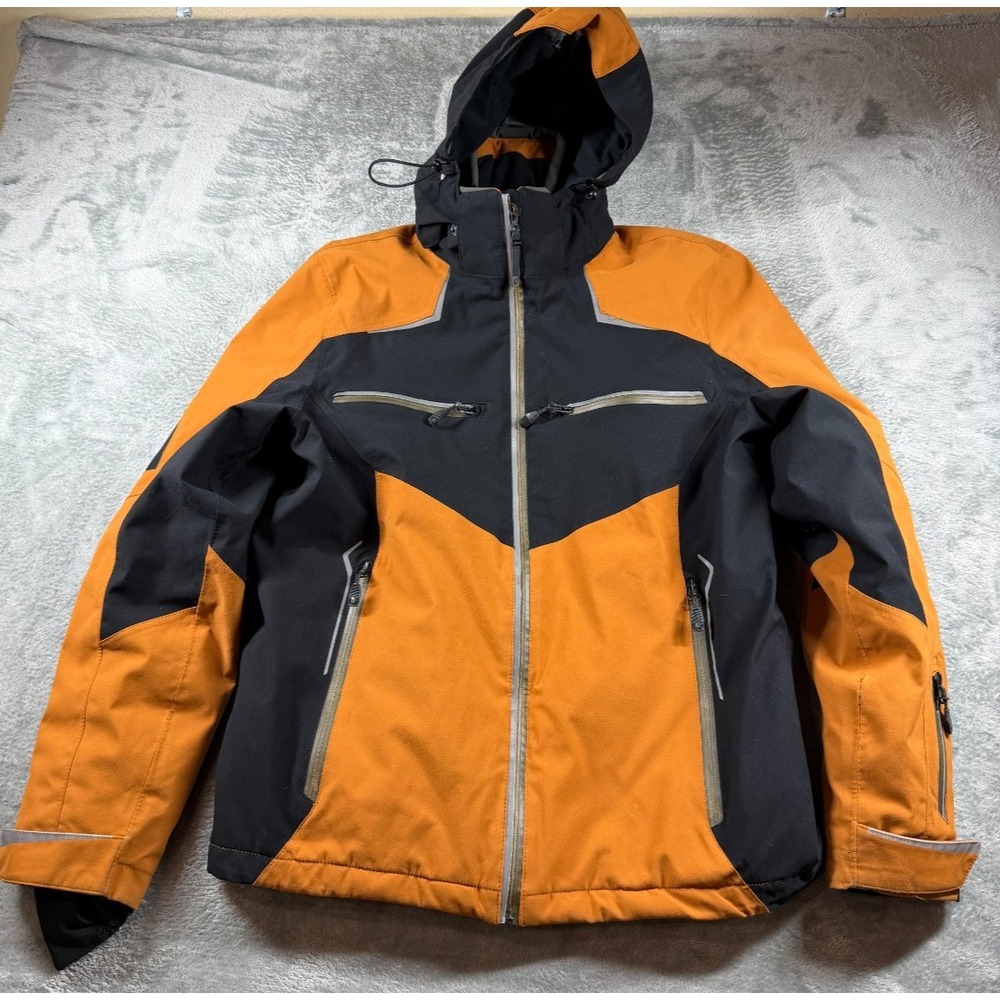 Killtec Waterproof Breathable Windproof Hooded Ski Jacket Orange Black 22x27